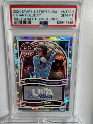2024 Panini Stars and Stripes Ethan Holliday NTS-EH. USA Baseball Auto /25 PSA10 - Image 1 of 3