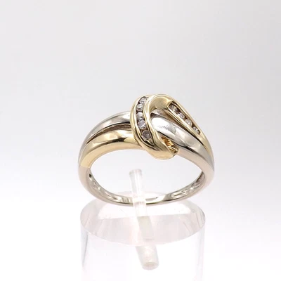 Anillo Nudo Amor Infinito Diamante Natural Oro 10k Dos Tonos Foto 1 de 4
