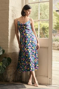 Seasalt Women's Dress - multi Housel Bay Satin Cami Dress - Regular - Collaged T - Picture 1 of 8