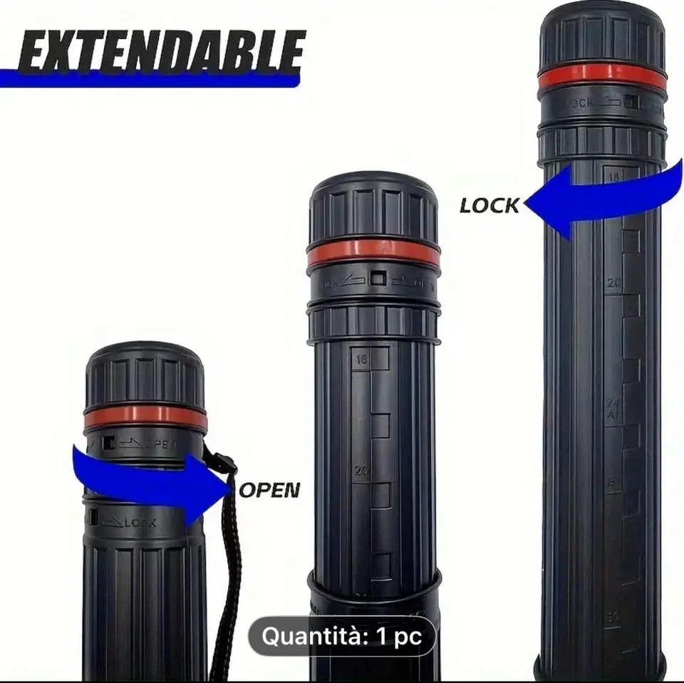 Tubo Porta Disegni Leggero Impermeabile Fino A 72cm Di Lunghezza 6,5 Di Diametro - Immagine 1 di 4