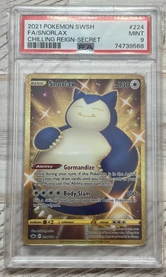 2021 Pokémon SWSH #224 FA/ SNORLAX CHILLING REIGN SECRET PSA 9 - Image 1 of 2