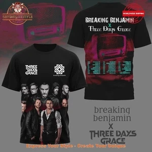 Breaking Benjamin x Three Days Grace Tour 2025 Schedule 3D T-Shirt PP3D058 - Picture 1 of 2