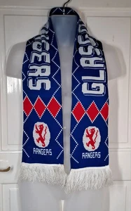 Vintage Glasgow Rangers 1980s Football Club Scarf With Tassels Made In England - Picture 1 of 13