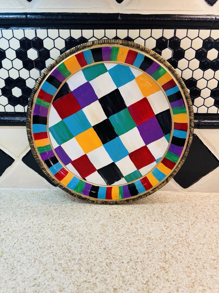 ÚNICO Diseñador Inspirado a Cuadros Regalo Navidad Decoración Patchwork Edredón Cuadros Foto 1 de 4