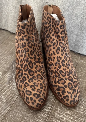 Botines Seychelles para mujer marrón negro cuero estampado de leopardo cremallera 8,5 Foto 1 de 4