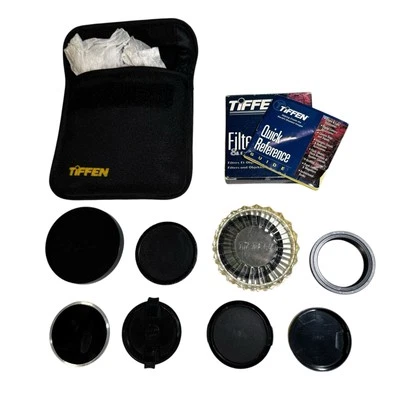 Tiffen Nikon Photo Lot: 86C ND 0.6, 55mm Polarizer, Pro-Mist + Caps, Pouch - Image 1 of 4