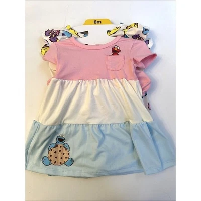Sesame Street 4 Piece Dress Baby Girl 6 Month Set - Image 1 of 3