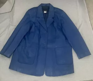 Blazer Via Accenti Mujer Cuero Azul Manga Larga Dos Botones Talla B4 - Imagen 1 de 4