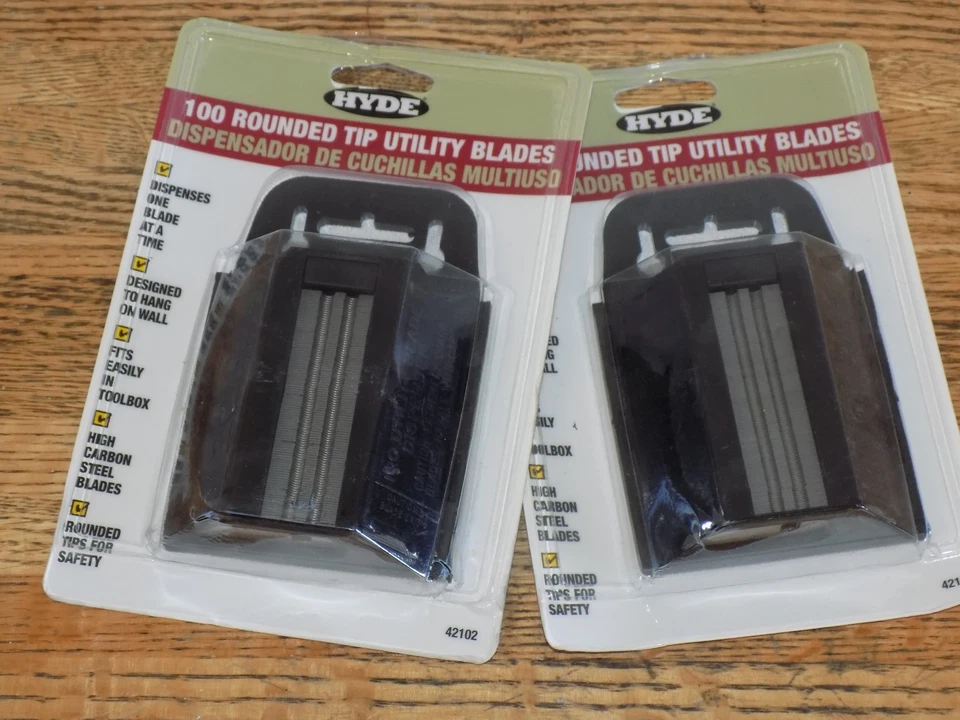  Hyde Tools 42102 100 lâminas dispensador ponta redonda lâmina de faca utilitária 2 x 100 EUA - Imagem 1 de 1