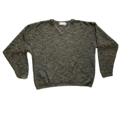 Suéter Bill Blass De Colección Para Hombres XL Hecho en EE. UU. Enmarcado a Mano Grueso Tejido Cuello en V  Foto 1 de 4