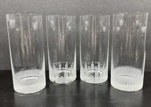 ROYAL DANUBE Highball Tumblers Barware Etched Clear Crystal Glass 16oz Set of 4 - Picture 1 of 8