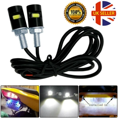 Led Number Plate Lights Tail Tidy Car Motorcycle Bolt Light Lamp Universal X 2 - Image 1 of 4