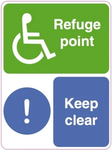 REFUGE POINT KEEP CLEAR Gesundheit und Sicherheit Vinyl Aufkleber 150 x 200 mm - Bild 1 von 1