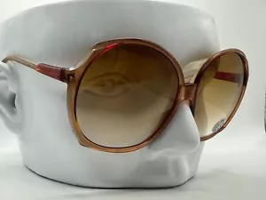 Occhiali da sole oversize vintage nuovi anni 70 | NOS | grandi lenti rotonde stile marrone sfumato - Foto 1 di 9