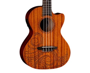 Luna Uke Tattoo Mahogany Tenor Ukulele w/Preamp - Open Box - Picture 1 of 4