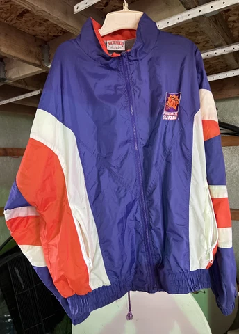 Nutmeg Phoenix Suns Hooded Jacket Coat Retro Purple Og Size XL Rare Vintage Nba Cover