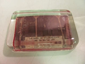 The Bank of Williamstown 1880 1970 Sesquicentennial Grant County KY Paperweight - Picture 1 of 7