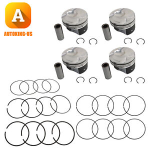 Set of 4 Piston & Ring for 2015 2016 2017 2018 2019 2020 Lincoln MKZ 2.0L