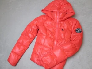 Abercrombie Fitch Cropped Puffer Jacket Womens Small Red Y2K - Picture 1 of 19