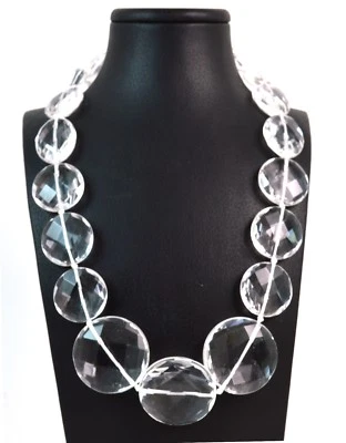 Collana in Cristallo di Rocca e chiusura in Argento 925. Made in Italy - Immagine 1 di 3