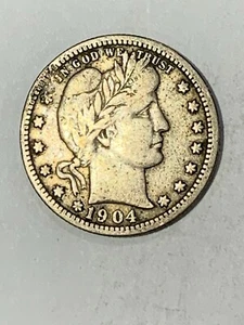 1904 P Barber Quarter - Picture 1 of 2