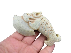 China,alte Jade,Hongshan Kultur,Hühnerknochen weiß,seltene Axt,Anhänger A656 - Bild 1 von 6