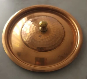 Vintage L. LECELLIER VILLEDIEU Hammered #16 Copper Cover Made In France - Picture 1 of 9