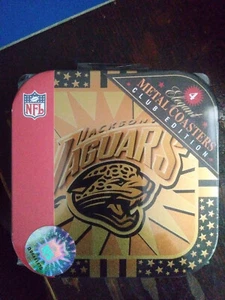 Official NFL Jacksonville Jaguars metal coasters ~ Club Edition New pack of 4 - Picture 1 of 1
