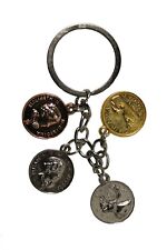 CANADA COIN Set Of 4 Charms : 1 CA$ , 25 , 5  Cents , Penny Metal Keychain..New