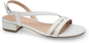 Sandalias sin cordones Easy Spirit para mujer de cuero Glenni, blancas talla 9M - Imagen 1 de 3