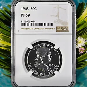 1963-P Proof Franklin Half Dollar 50c - NGC PF 69 - $500 Price Guide! - Picture 1 of 5