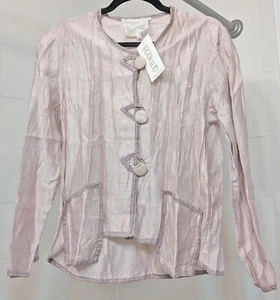 Marilu Italy Giacchino Finferlo Dusty Pink Silk 3 Button Blazer Small/Medium - Picture 1 of 13