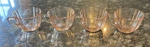 Vintage Indiana Glass Cup Recollection Madrid Pink Depression Set Of 4 - Picture 1 of 5
