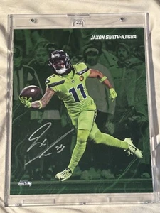 2024 Fanatics Emanate Jaxon Smith-Njigba Green Auto /99 Seahawks - Picture 1 of 2