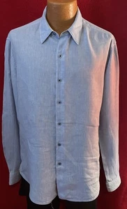 ROBERT GRAHAM SIGNATURE Light Blue LS Linen Button Front Shirt Size L - Picture 1 of 5