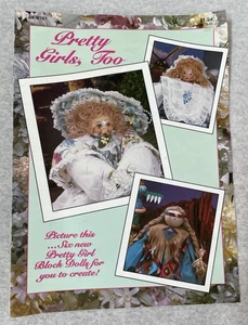 Folleto de colección 1991 Pretty Girl Block Dolls patrón Gretel OohLa Trudy SW Dau - Imagen 1 de 2