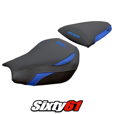 川崎 Ninja ZX 10 R 2006 - 2007 座椅套 Tappezzeria 舒适蓝色黑色 — 第 1/4 张图片