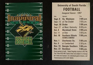 1997 USF Bulls NCAA Football Inaugural Season Pocket Schedule Rare - Bild 1 von 1