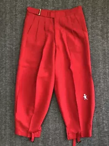 T Barry Knickers Golf Pants Mens 34 (34x24) Red Pleated Cropped Trousers Dad USA - Picture 1 of 22