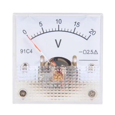 DC 0-20V Analog Platte Spannung Messgerät Voltmeter 91C4 2,5% Fehler Marge - Bild 1 von 4