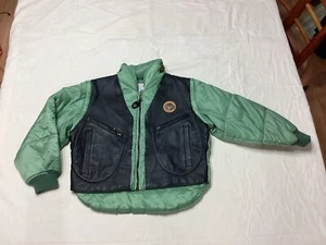 VTG United Colors Of Benetton Youth Medium Green Bubble/Black Leather - Picture 1 of 17