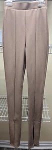 Zara Stretch Slit Hem Split Brown Leggings Women's Size X-Small New - Picture 1 of 11