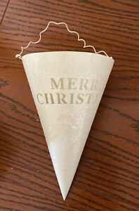 Midwest Of Cannon Falls Metal Glitter Merry Christmas Cone Hanging Ornament