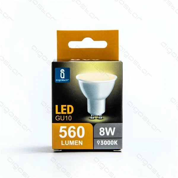 AIG191269, Faretto a LED GU10 8W Bianco Caldo 3000K, BOX, 560 lm 230Vac - Immagine 1 di 1