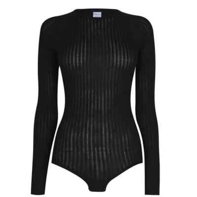 Calvin Klein Black Sophisticated Cozy Lounge Bodysuit A1603 Womens Size S - Image 1 of 3
