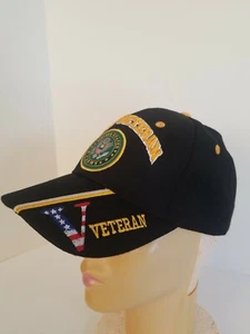 Adulto de EE. UU. Army® Seal Veterano Negro Correa Ajustable Sombrero Gorra NUEVO - Imagen 1 de 6