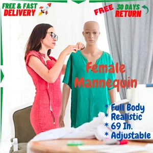 69" Full Body Female Mannequin Adjustable Detachable Poseable Female Dress Form - Picture 1 of 8