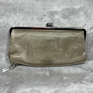 Hobo International Mavis Leder Double Kiss Reißverschluss oben unten Geldbörse abgenutzt - Bild 1 von 13