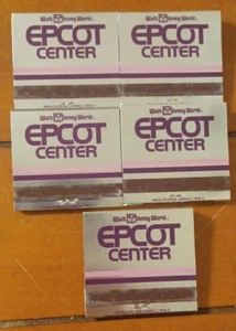 Vintage Set of 5 Disney World Epcot Center Matchbook Silver Tip Unstruck NEW - Picture 1 of 6