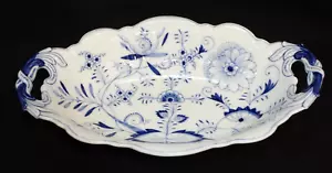 Rare 1896 Crossed Swords Meissen Dresden Blue Onion Fraziska Hirsch Bread Bowl - Picture 1 of 10